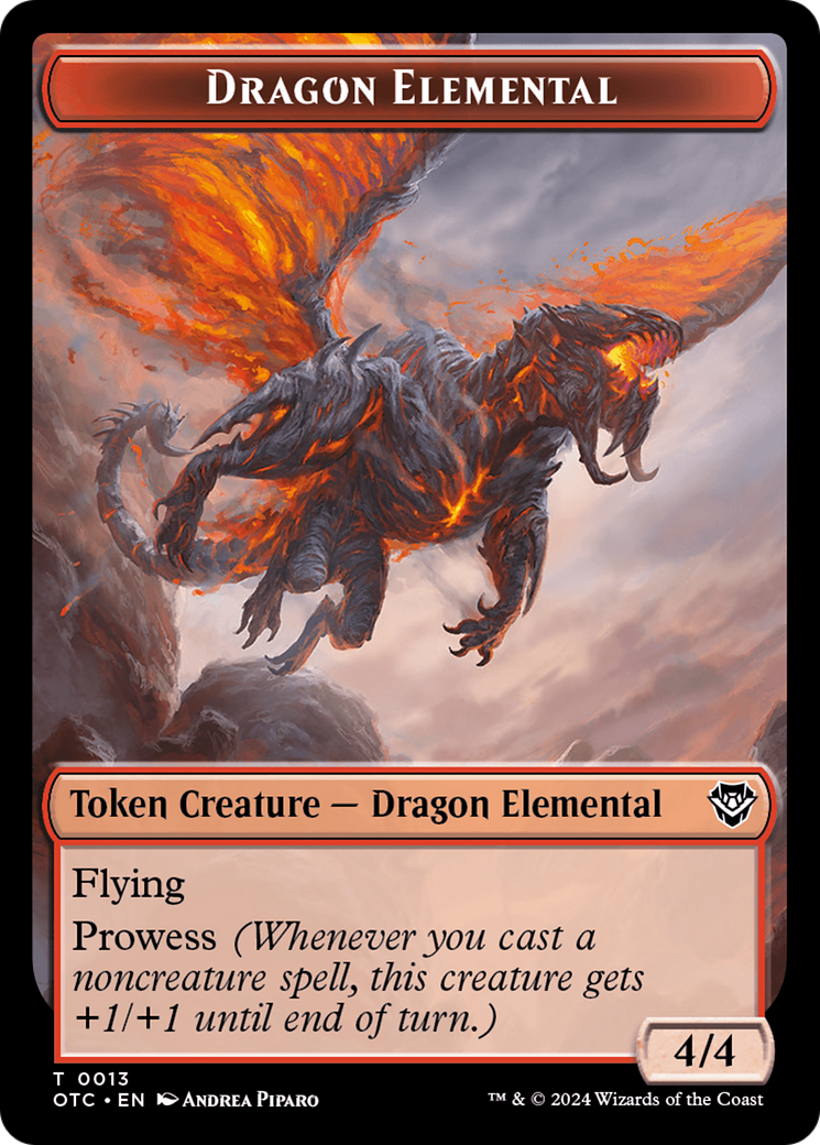 Dragon Elemental // Bird Illusion Double-Sided Token [Outlaws of Thunder Junction Commander Tokens] | Gate City Games LLC