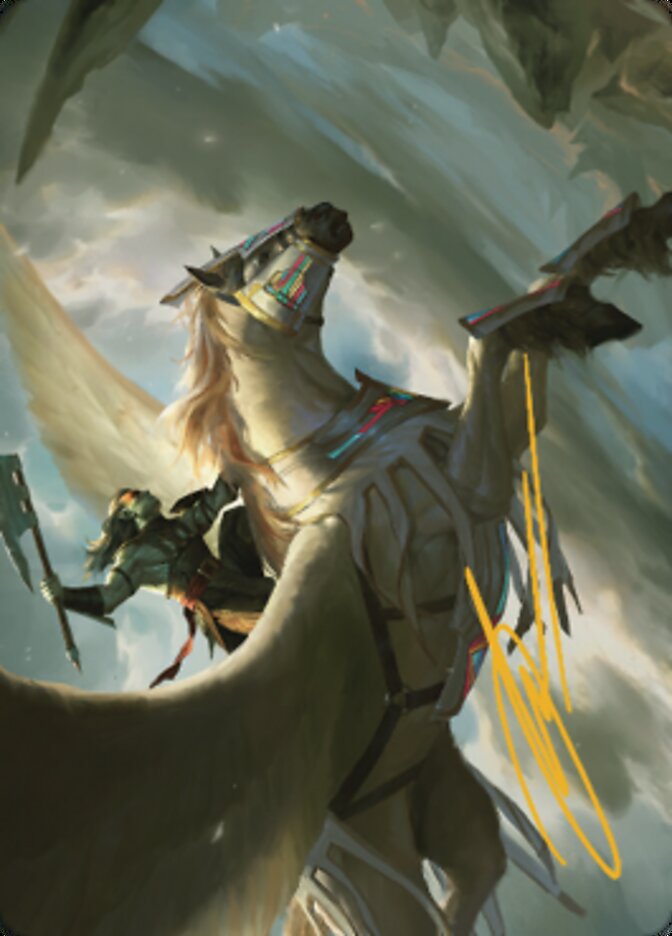 Cleaving Skyrider Art Card (Gold-Stamped Signature) [Dominaria United Art Series] | Gate City Games LLC