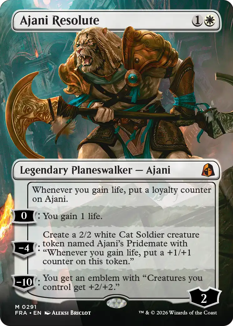 Ajani Resolute (Borderless) [Reality Fracture] | Gate City Games LLC