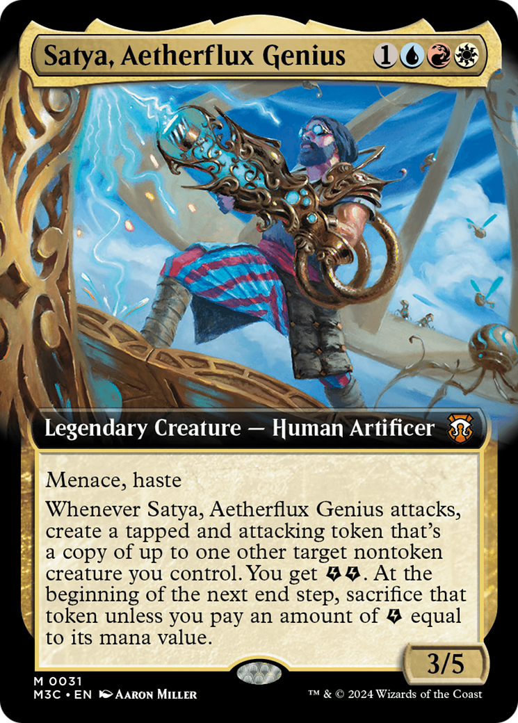 Satya, Aetherflux Genius (Extended Art) [Modern Horizons 3 Commander] | Gate City Games LLC