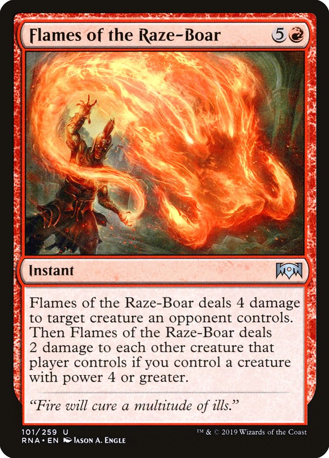 Flames of the Raze-Boar [Ravnica Allegiance] | Gate City Games LLC