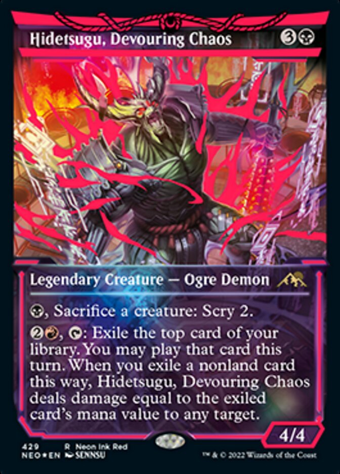 Hidetsugu, Devouring Chaos (Neon Ink Red) [Kamigawa: Neon Dynasty] | Gate City Games LLC