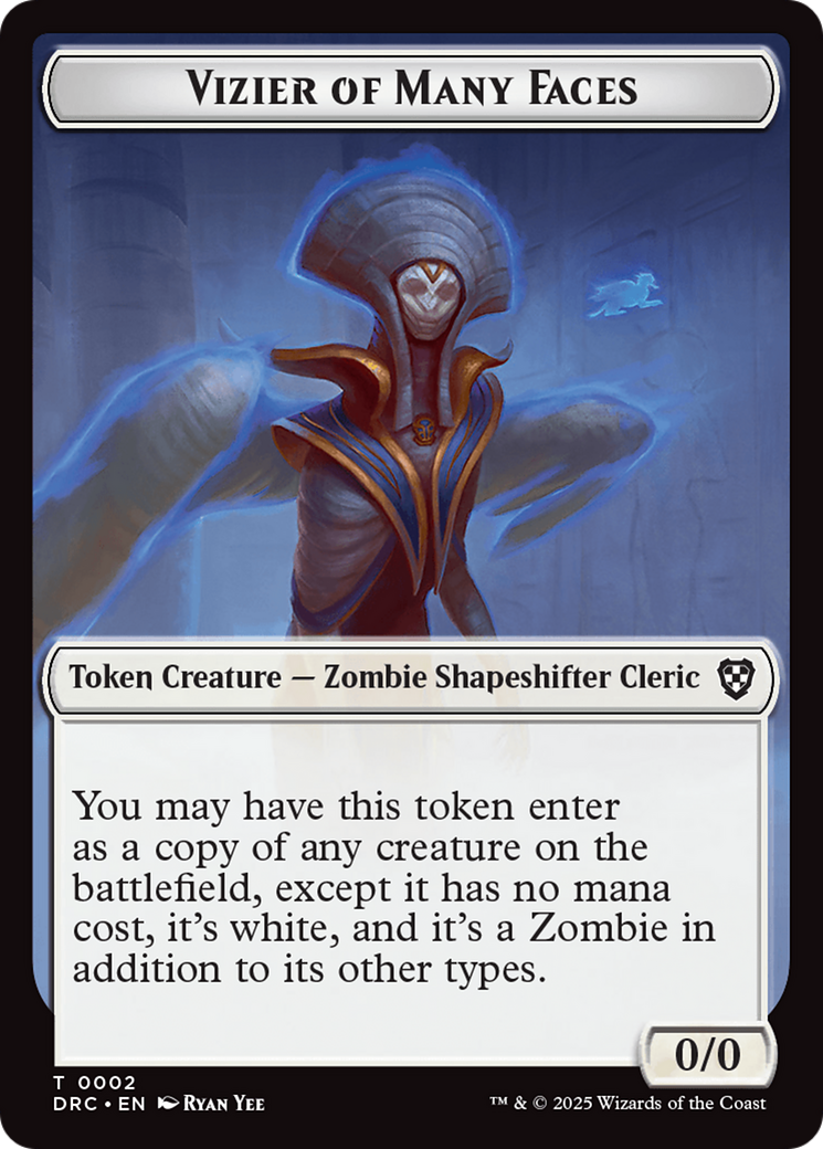 Angel of Sanctions // Vizier of Many Faces Double-Sided Token [Aetherdrift Commander] | Gate City Games LLC