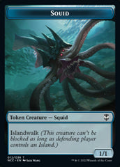 Squid // Treasure (013) Double-Sided Token [Streets of New Capenna Commander Tokens] | Gate City Games LLC