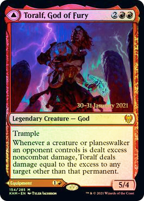 Toralf, God of Fury // Toralf's Hammer [Kaldheim Prerelease Promos] | Gate City Games LLC