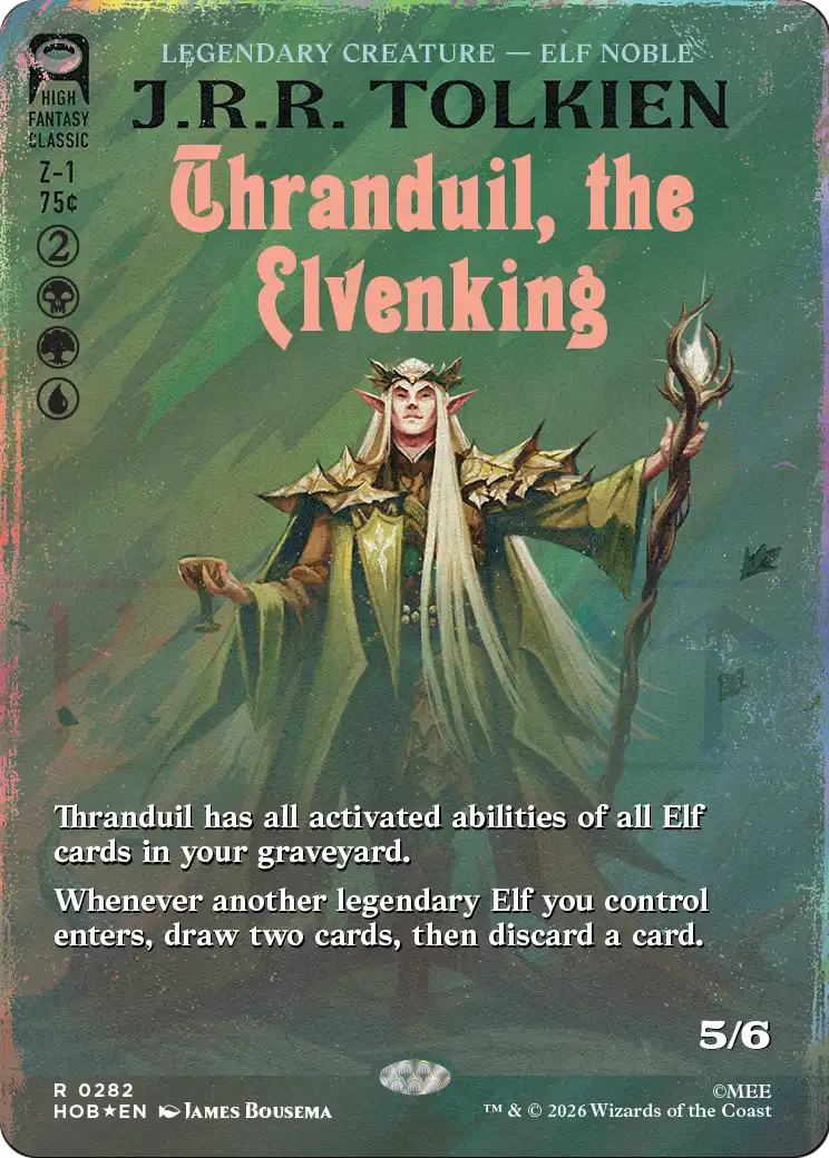 Thranduil, the Elvenking (Borderless) (Surge Foil) [The Hobbit] | Gate City Games LLC