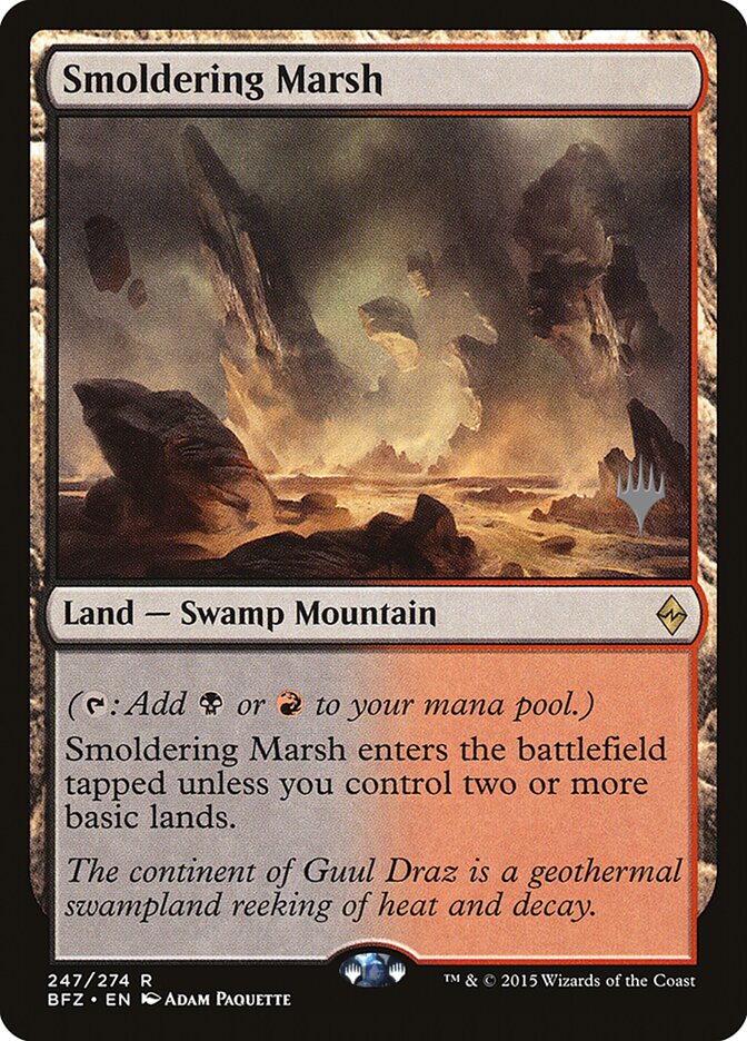 Smoldering Marsh [Battle for Zendikar Promos] | Gate City Games LLC