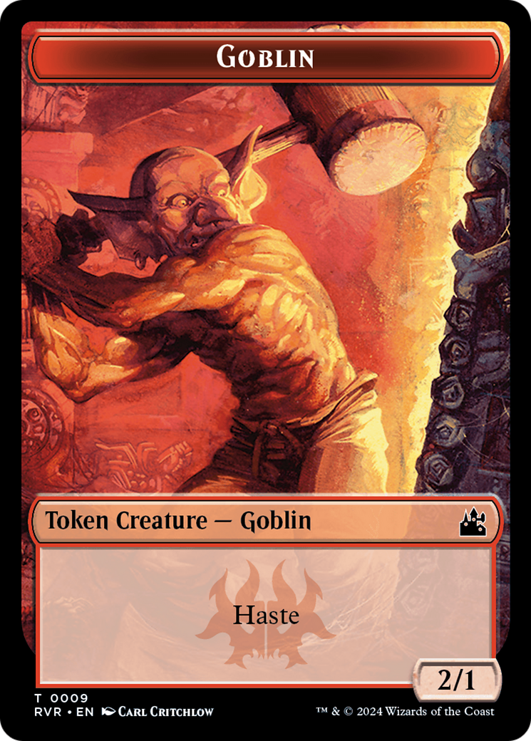 Elf Knight // Goblin (0009) Double-Sided Token [Ravnica Remastered Tokens] | Gate City Games LLC