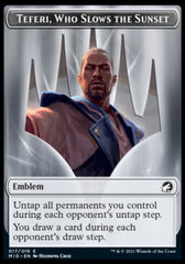 Zombie (005) // Teferi, Who Slows the Sunset Emblem Double-Sided Token [Innistrad: Midnight Hunt Tokens] | Gate City Games LLC