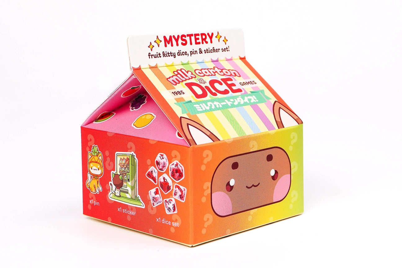 Milk Carton Mystery Dice - Fruit Kawaii Cats | Gate City Games LLC