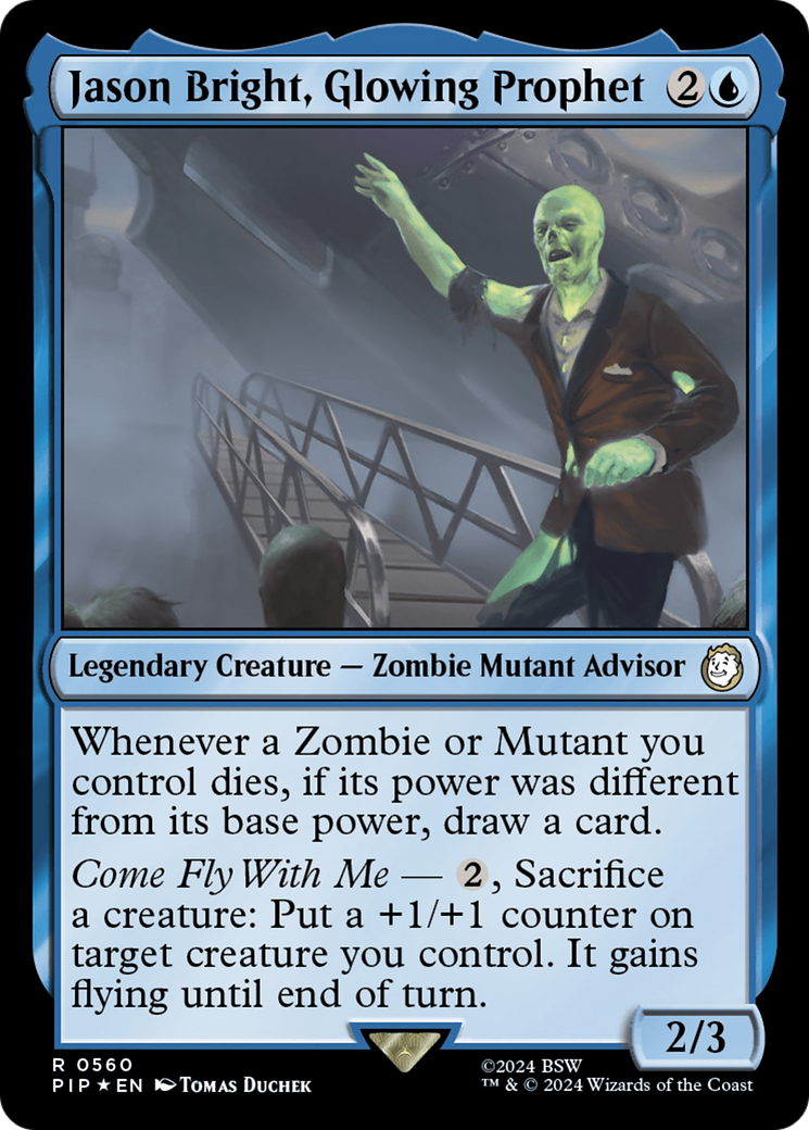 Jason Bright, Glowing Prophet (Surge Foil) [Fallout] | Gate City Games LLC