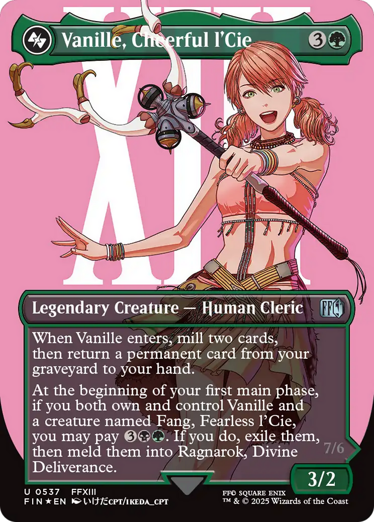 Vanille, Cheerful l'Cie // Ragnarok, Divine Deliverance (Borderless) (Surge Foil) [FINAL FANTASY] | Gate City Games LLC