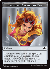 Human (0014) // Emblem - Chandra, Dressed to Kill Double-Sided Token [Innistrad Remastered Tokens] | Gate City Games LLC