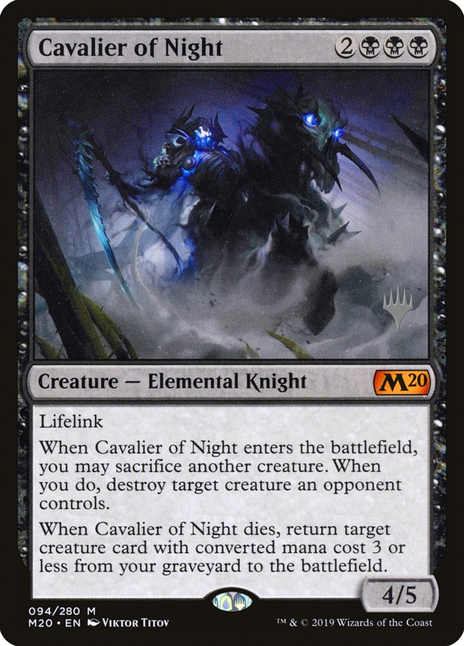 Cavalier of Night (Promo Pack) [Core Set 2020 Promos] | Gate City Games LLC