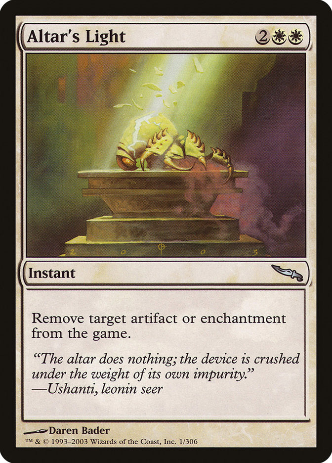 Altar's Light [Mirrodin] | Gate City Games LLC