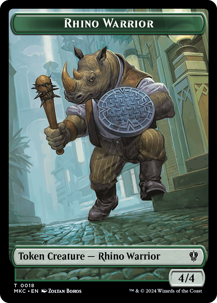 Thopter // Rhino Warrior Double-Sided Token [Murders at Karlov Manor Commander Tokens] | Gate City Games LLC