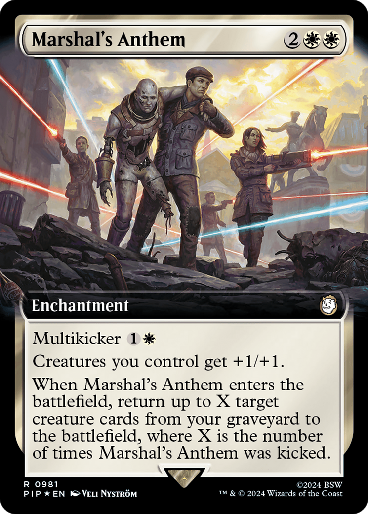 Marshal's Anthem (Extended Art) (Surge Foil) [Fallout] | Gate City Games LLC
