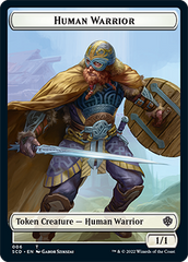Saproling // Human Warrior Double-Sided Token [Starter Commander Decks] | Gate City Games LLC