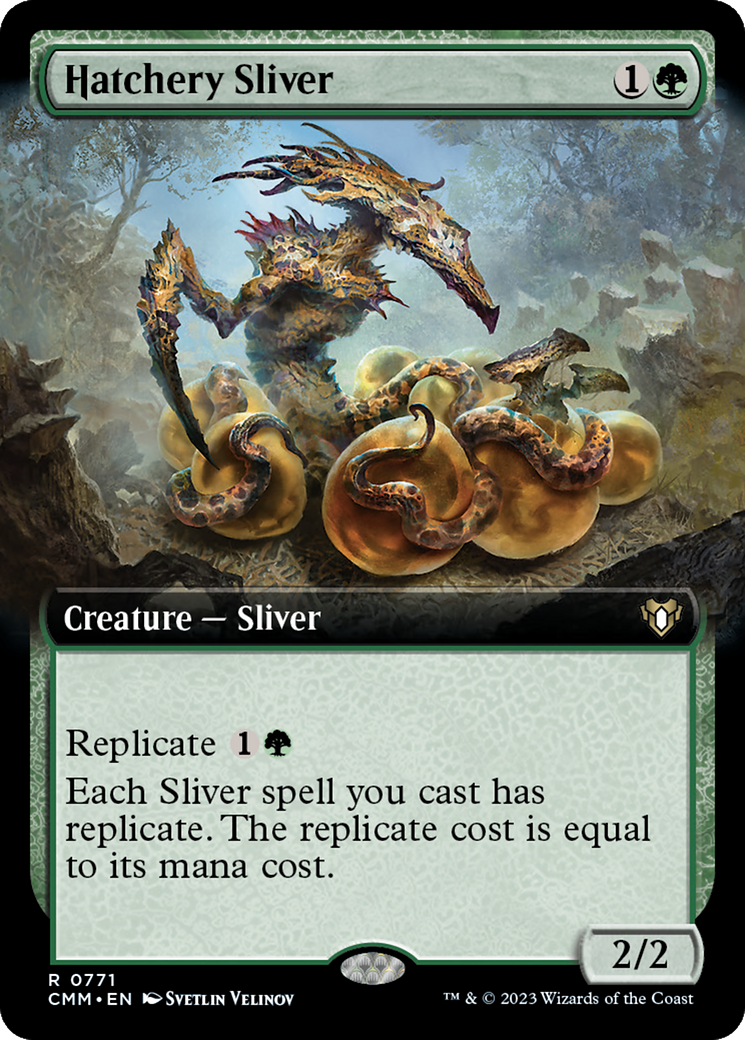 Hatchery Sliver (Extended Art) [Commander Masters] | Gate City Games LLC