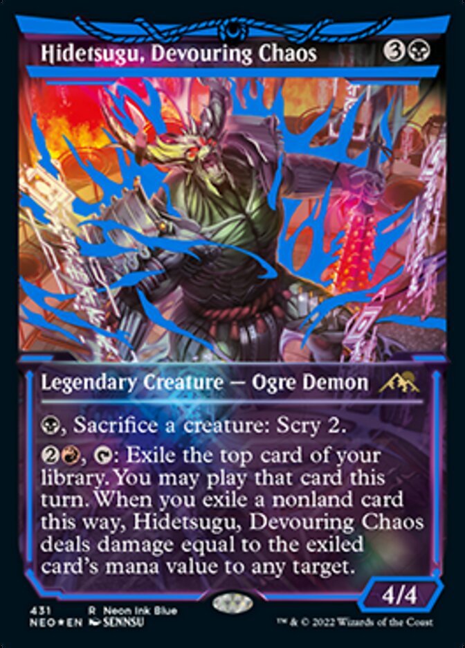 Hidetsugu, Devouring Chaos (Neon Ink Blue) [Kamigawa: Neon Dynasty] | Gate City Games LLC