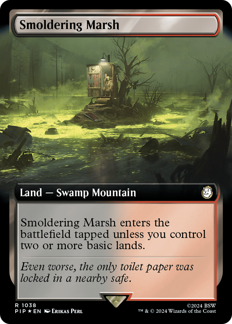 Smoldering Marsh (Extended Art) (Surge Foil) [Fallout] | Gate City Games LLC