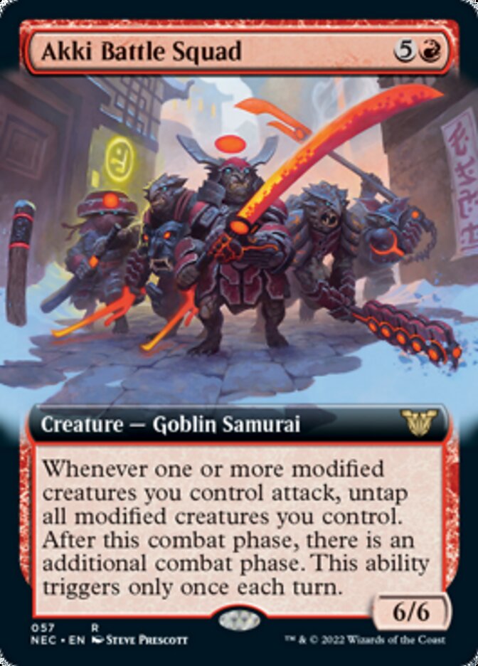 Akki Battle Squad (Extended Art) [Kamigawa: Neon Dynasty Commander] | Gate City Games LLC