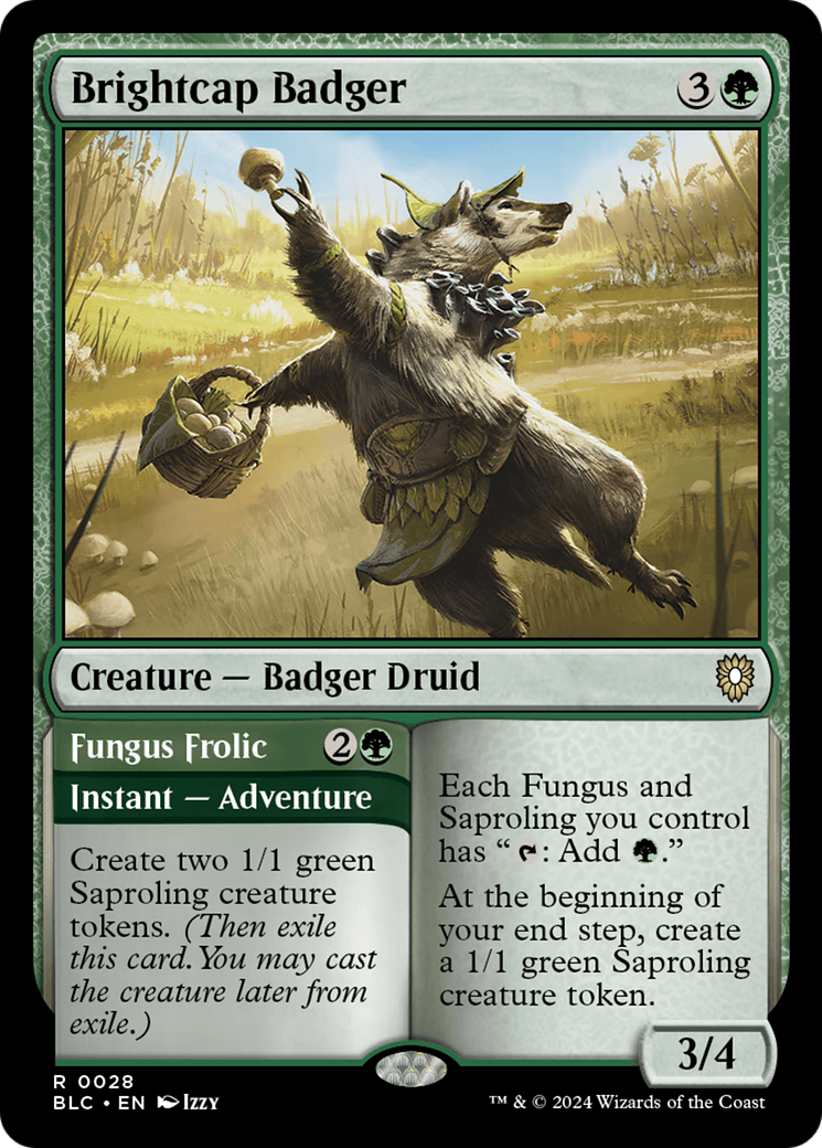 Brightcap Badger // Fungus Frolic [Bloomburrow Commander] | Gate City Games LLC