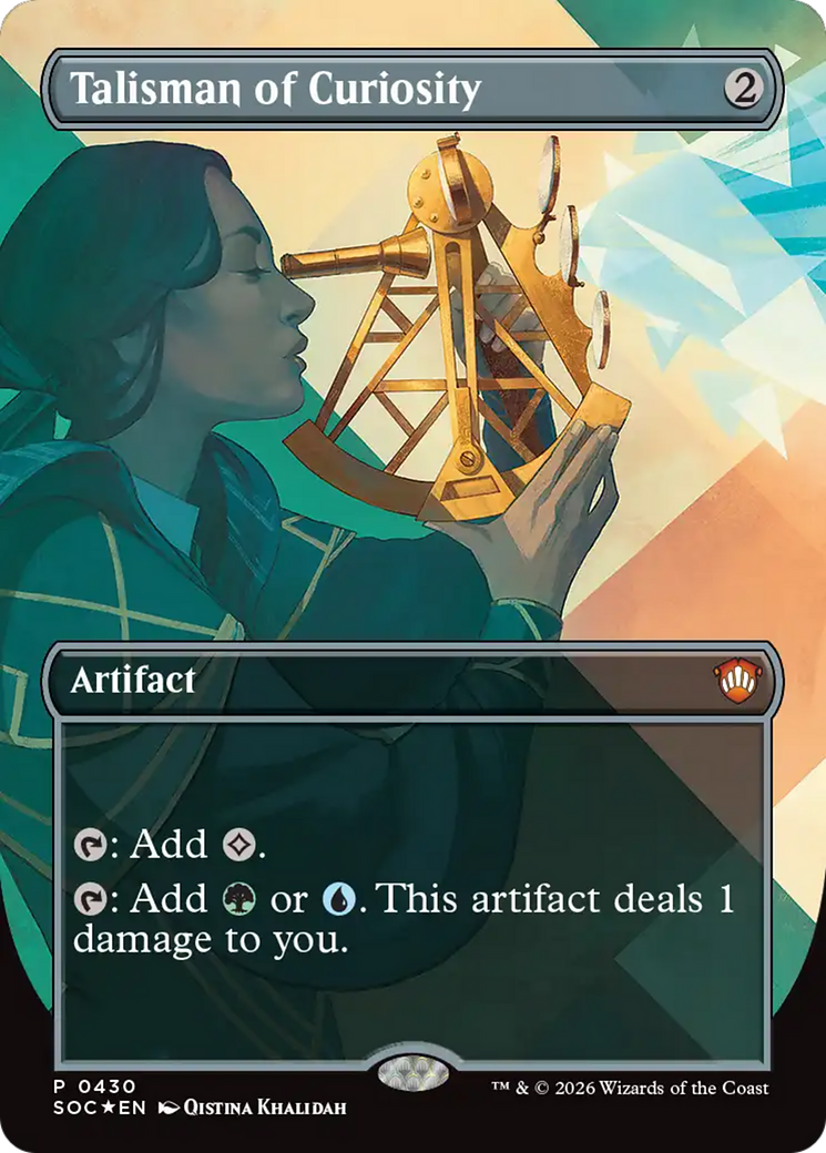 Talisman of Curiosity (Borderless) [Secrets of Strixhaven Commander] | Gate City Games LLC