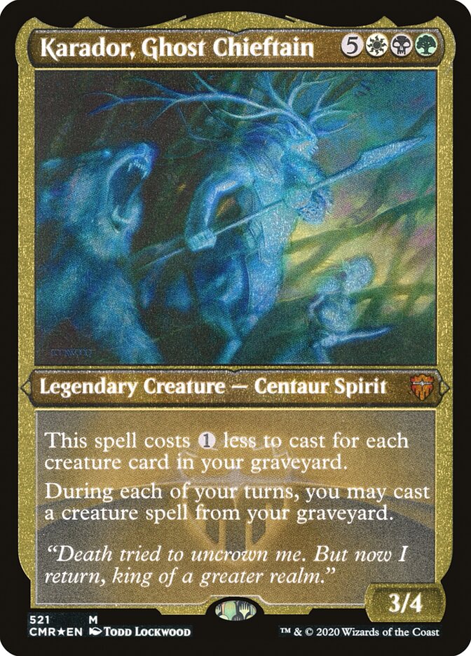 Karador, Ghost Chieftain (Etched) [Commander Legends] | Gate City Games LLC