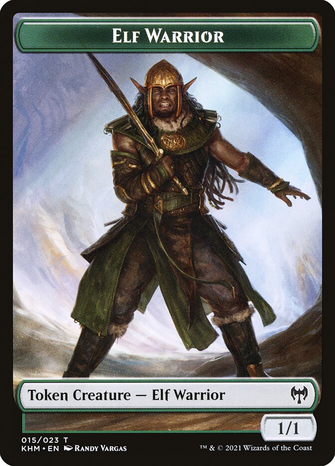 Elemental // Elf Warrior Double-Sided Token [Kaldheim Commander Tokens] | Gate City Games LLC