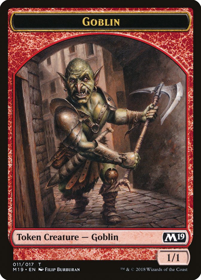 Knight // Goblin Double-Sided Token (Game Night) [Core Set 2019 Tokens] | Gate City Games LLC