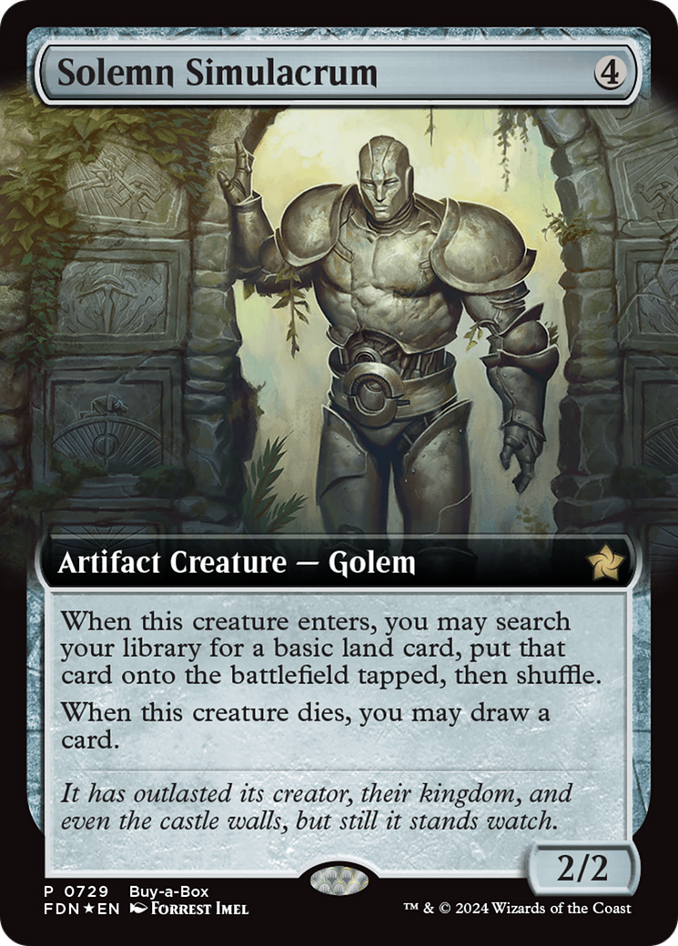 Solemn Simulacrum (Extended Art) (Buy-A-Box) [Foundations Promos] | Gate City Games LLC