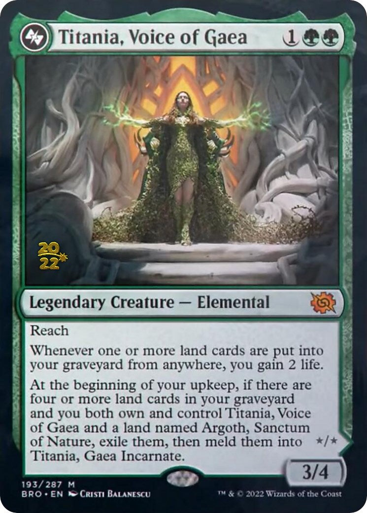 Titania, Voice of Gaea [The Brothers' War Prerelease Promos] | Gate City Games LLC