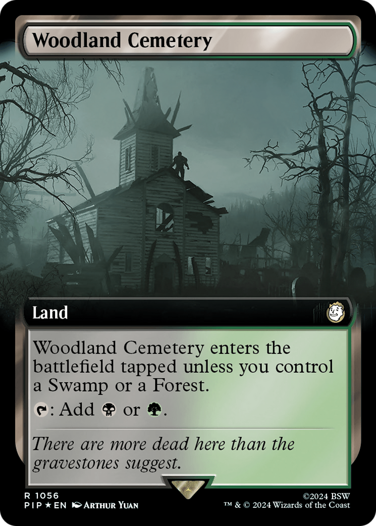 Woodland Cemetery (Extended Art) (Surge Foil) [Fallout] | Gate City Games LLC