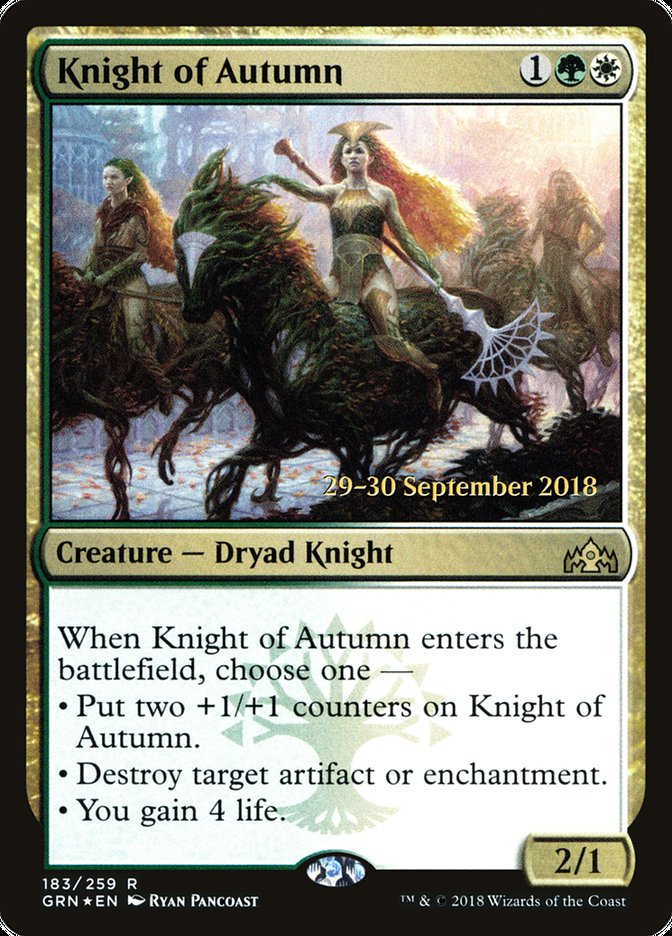 Knight of Autumn [Guilds of Ravnica Prerelease Promos] | Gate City Games LLC