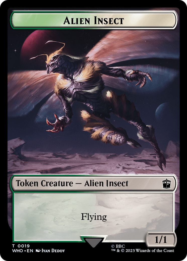 Mutant // Alien Insect Double-Sided Token [Doctor Who Tokens] | Gate City Games LLC