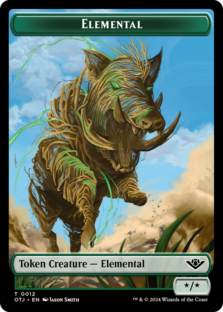 Mercenary // Elemental Double-Sided Token [Outlaws of Thunder Junction Tokens] | Gate City Games LLC