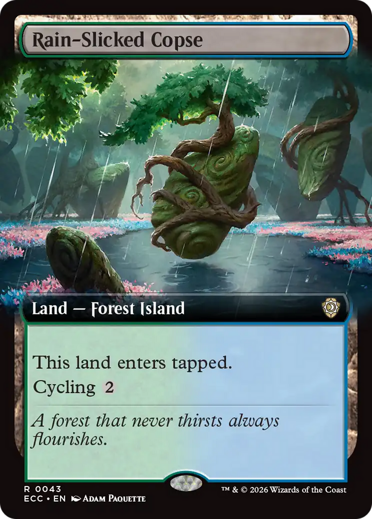 Rain-Slicked Copse (Extended Art) [Lorwyn Eclipsed Commander] | Gate City Games LLC