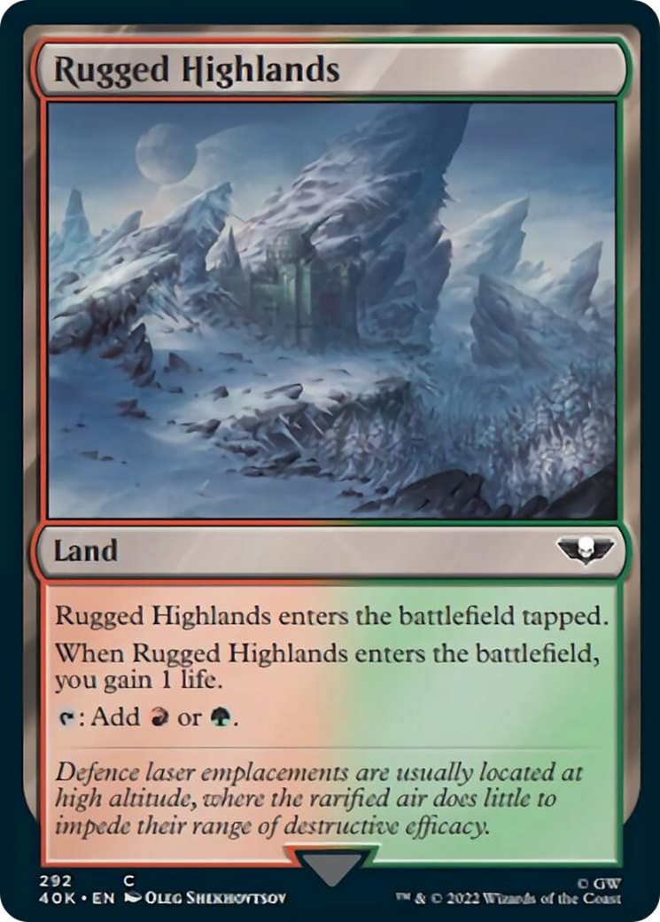 Rugged Highlands (Surge Foil) [Warhammer 40,000] | Gate City Games LLC