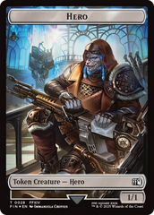 Bird // Hero (0028) Double-Sided Token (Surge Foil) [FINAL FANTASY Commander Tokens] | Gate City Games LLC