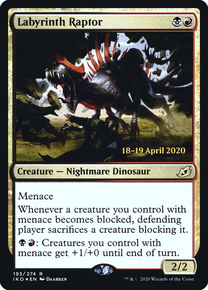 Labyrinth Raptor [Ikoria: Lair of Behemoths Prerelease Promos] | Gate City Games LLC