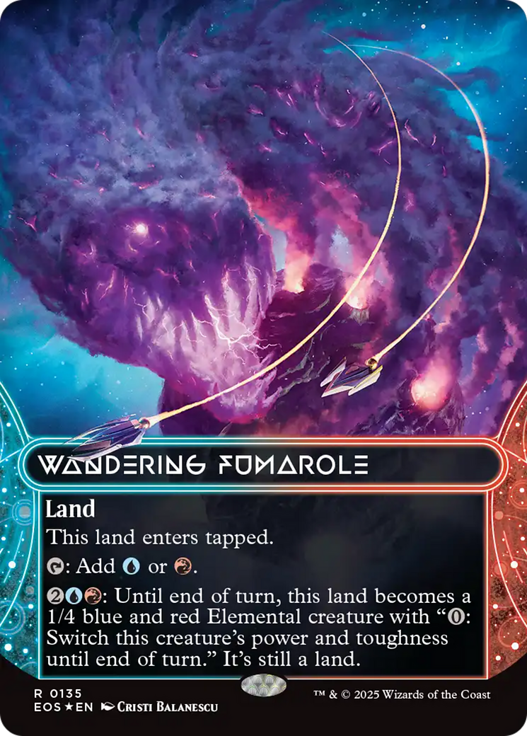 Wandering Fumarole (0135) (Borderless) (Galaxy Foil) [Edge of Eternities: Stellar Sights] | Gate City Games LLC