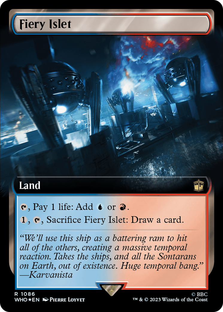 Fiery Islet (Extended Art) (Surge Foil) [Doctor Who] | Gate City Games LLC