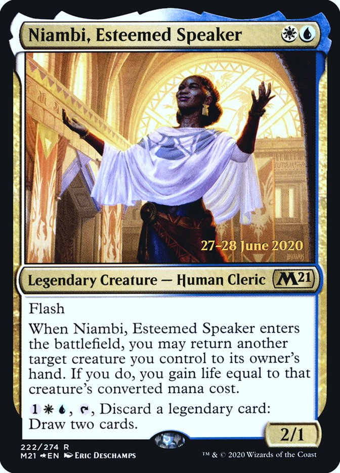 Niambi, Esteemed Speaker [Core Set 2021 Prerelease Promos] | Gate City Games LLC