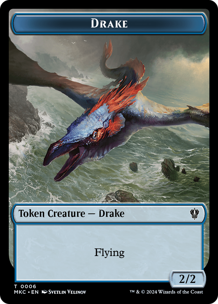 Drake // Cat Double-Sided Token [Murders at Karlov Manor Commander Tokens] | Gate City Games LLC