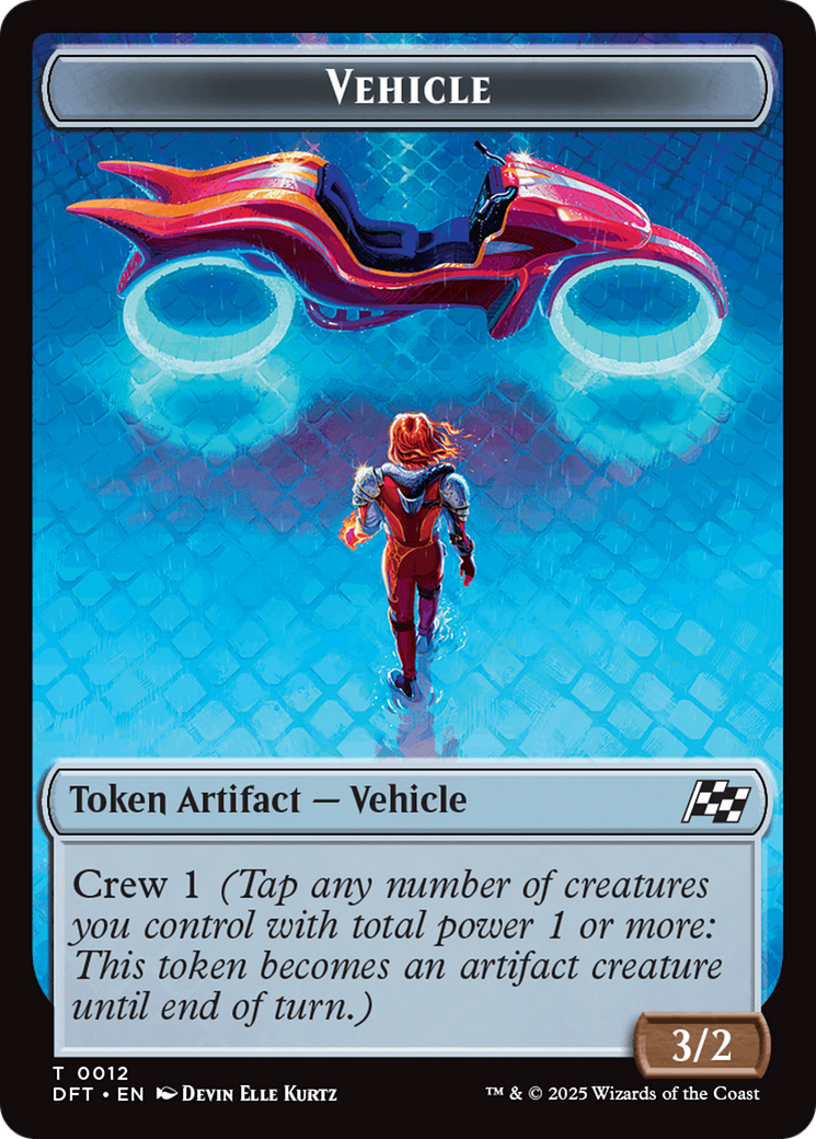 Emblem - Chandra, Spark Hunter // Vehicle Double-Sided Token [Aetherdrift Tokens] | Gate City Games LLC