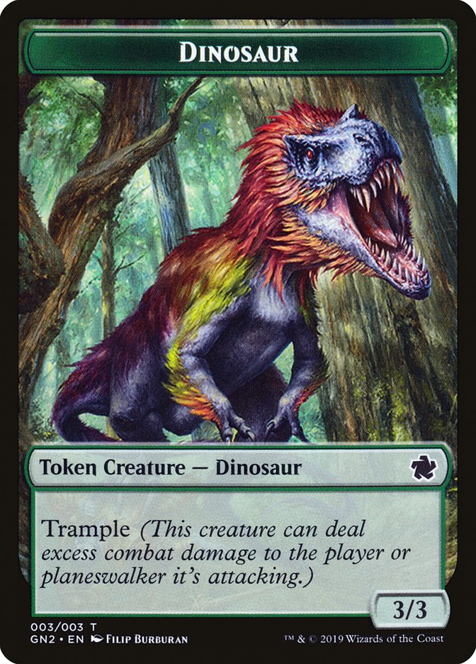 Dragon // Dinosaur Double-Sided Token [Game Night 2019 Tokens] | Gate City Games LLC