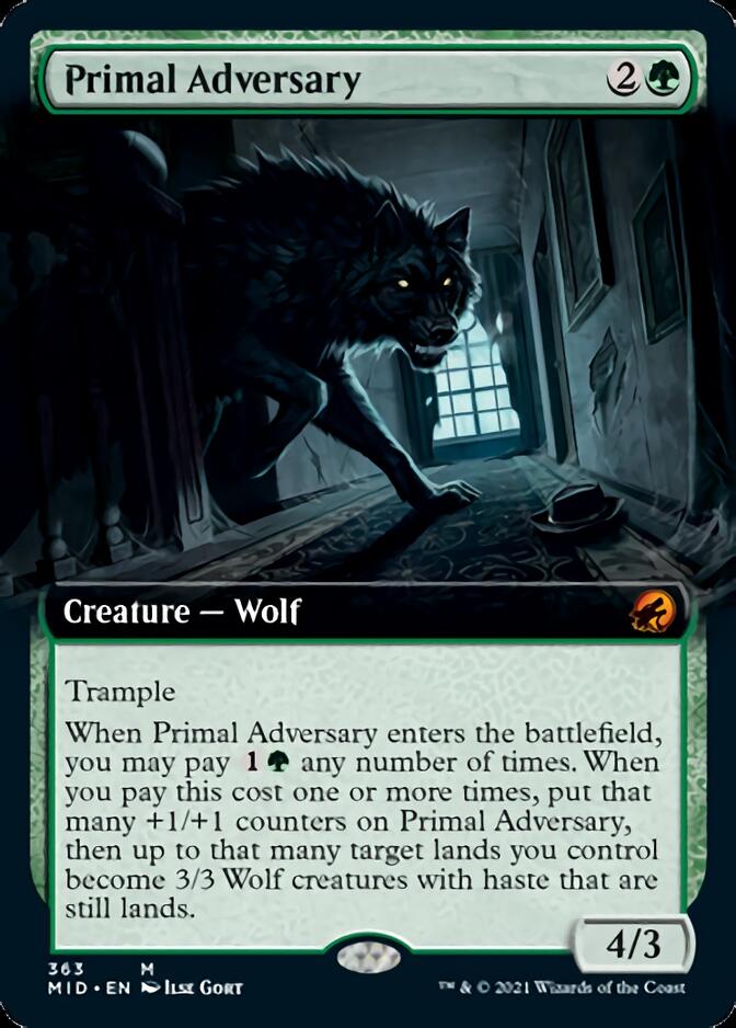 Primal Adversary (Extended Art) [Innistrad: Midnight Hunt] | Gate City Games LLC