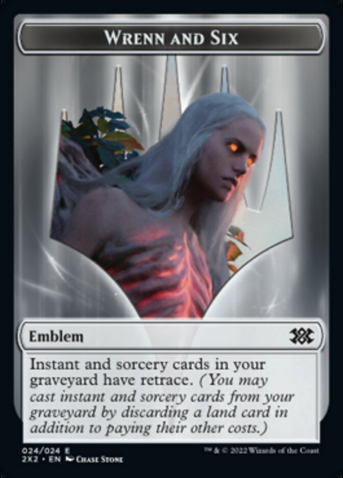 Wrenn and Six Emblem // Spirit (008) Double-Sided Token [Double Masters 2022 Tokens] | Gate City Games LLC