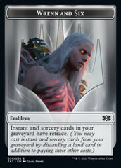 Wrenn and Six Emblem // Spirit (008) Double-Sided Token [Double Masters 2022 Tokens] | Gate City Games LLC